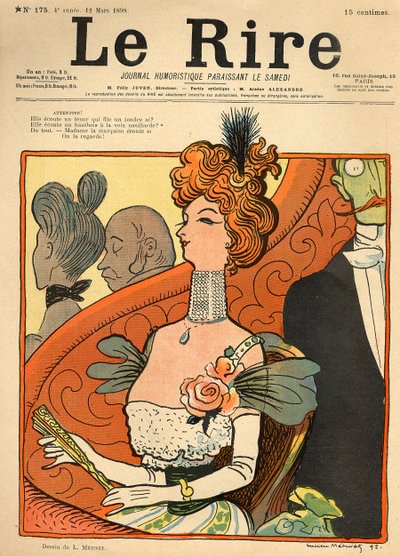 Caricature of a French Marquise by Lucien Metivet